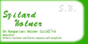 szilard wolner business card